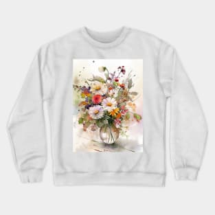 Beautiful and bright watercolour bouquet of flowers. Crewneck Sweatshirt